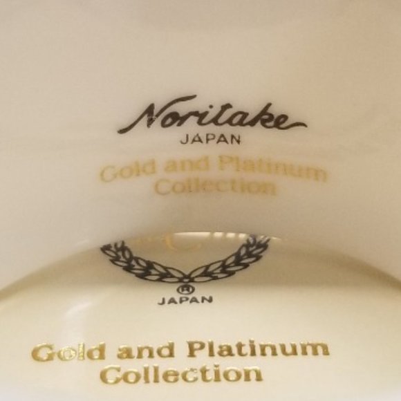 Gold & Platinum Band Napkin Holder Set 4-Noritake Vintage Napkin Rings Colection - Picture 5 of 13